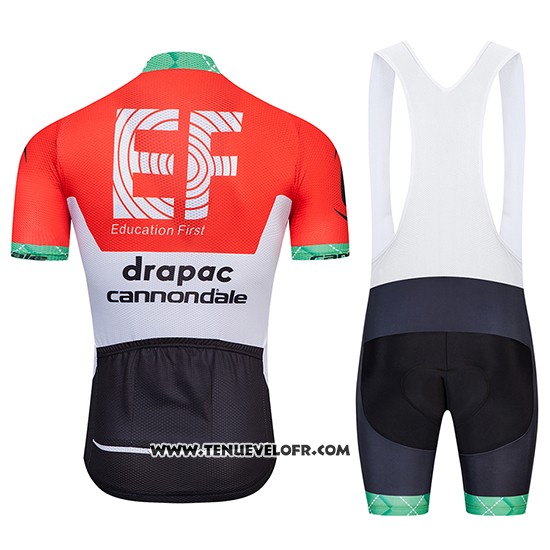 2018 Maillot Ciclismo Cannondale Drapac Blanc et Rouge Manches Courtes et Cuissard